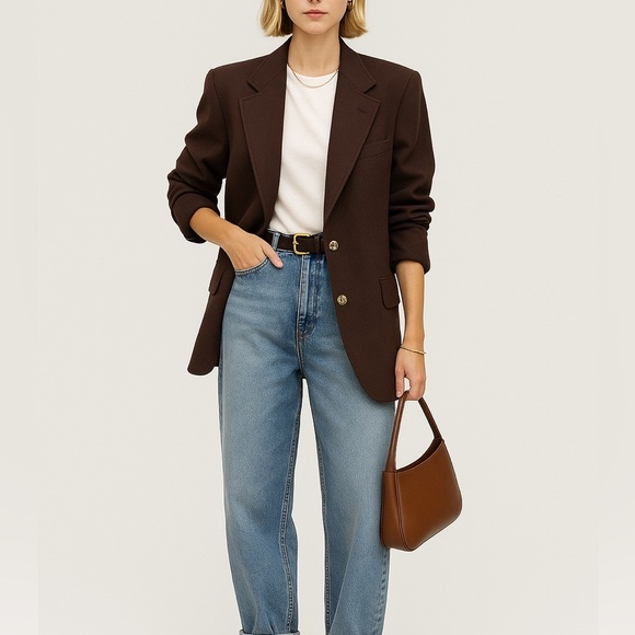 Michaels/Stern Jackets & Blazers - Vintage Michaels/Stern Brown Oversized Single Breasted Blazer Size L